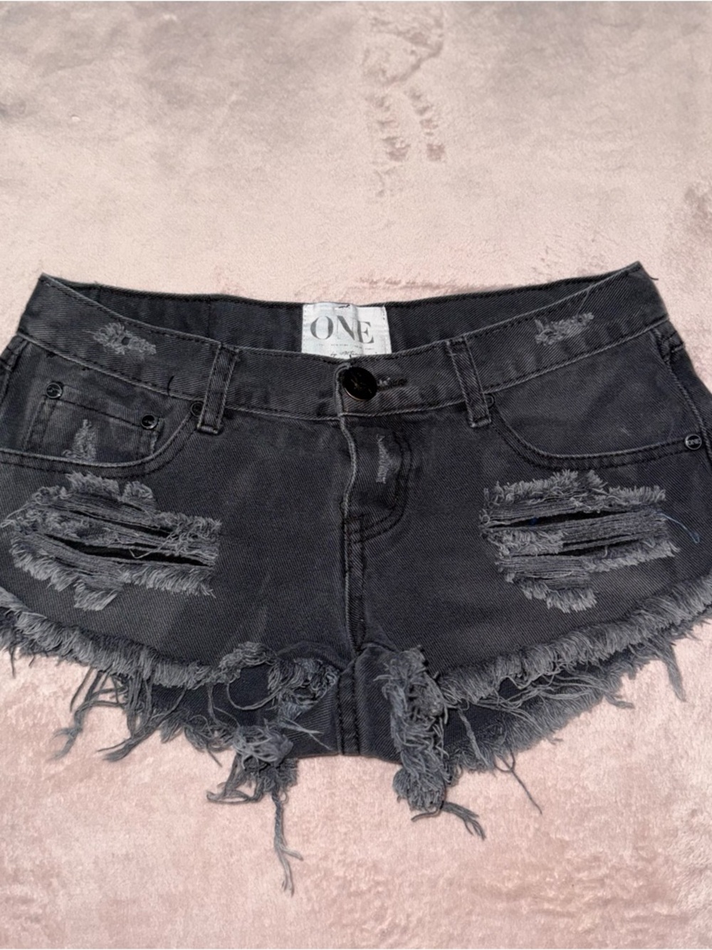 One teaspoon distressed low waist mini denim short size 27/28